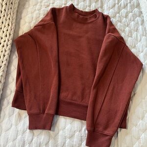 a new day | Women's Brick Red Crew Neck Sweatshirt Cropped
